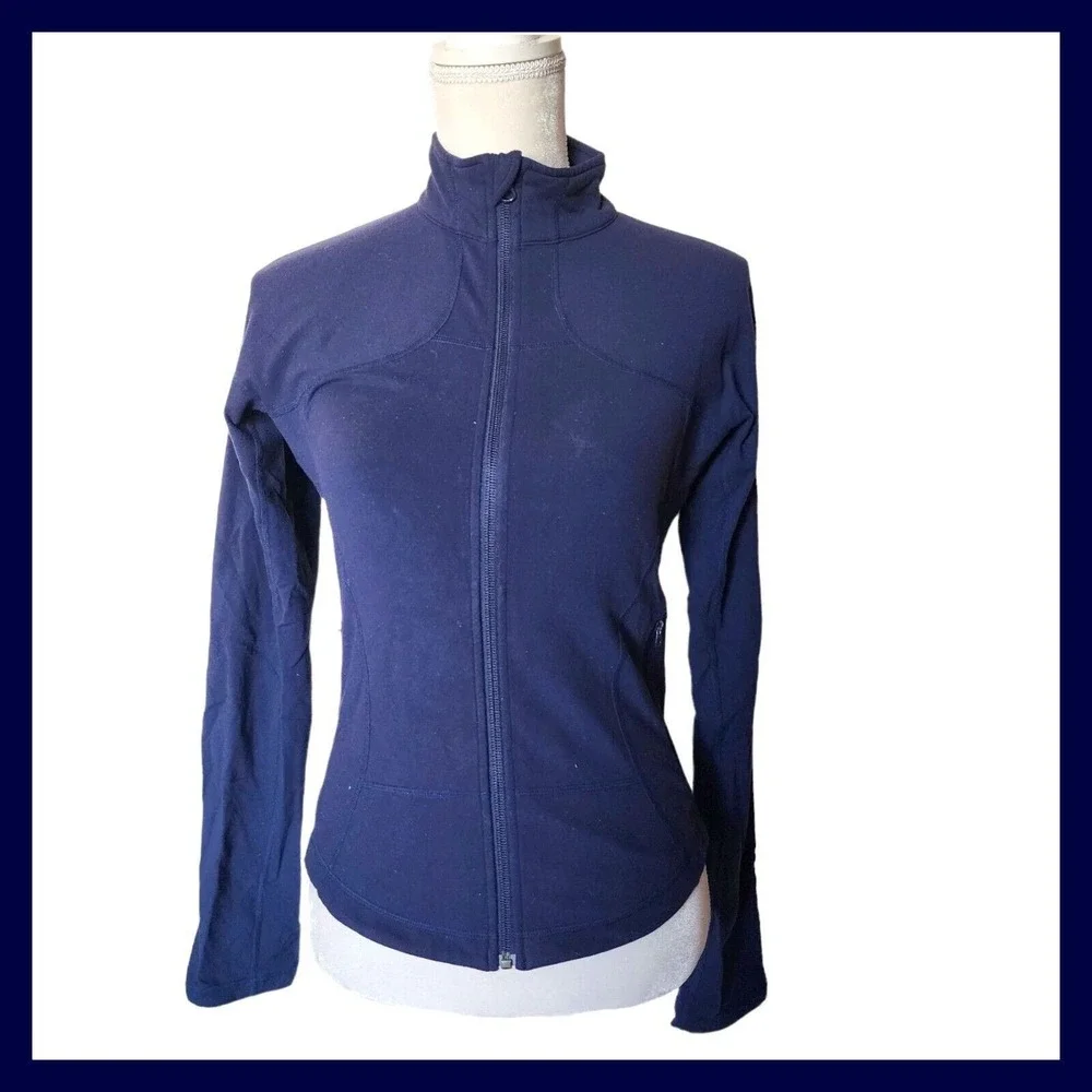Lululemon Athletica Jacket‎ 8 Shape Jacket Blue Zipper Luon Lightweight